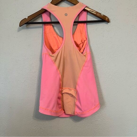 Women's Lululemon Coral Pink Fitted Athletic Tank Top - Picture 5 of 10